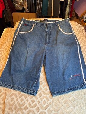 VTG 90s FUBU The Collection Baggy Jean Shorts Size 40 Hip Hop Streetwear